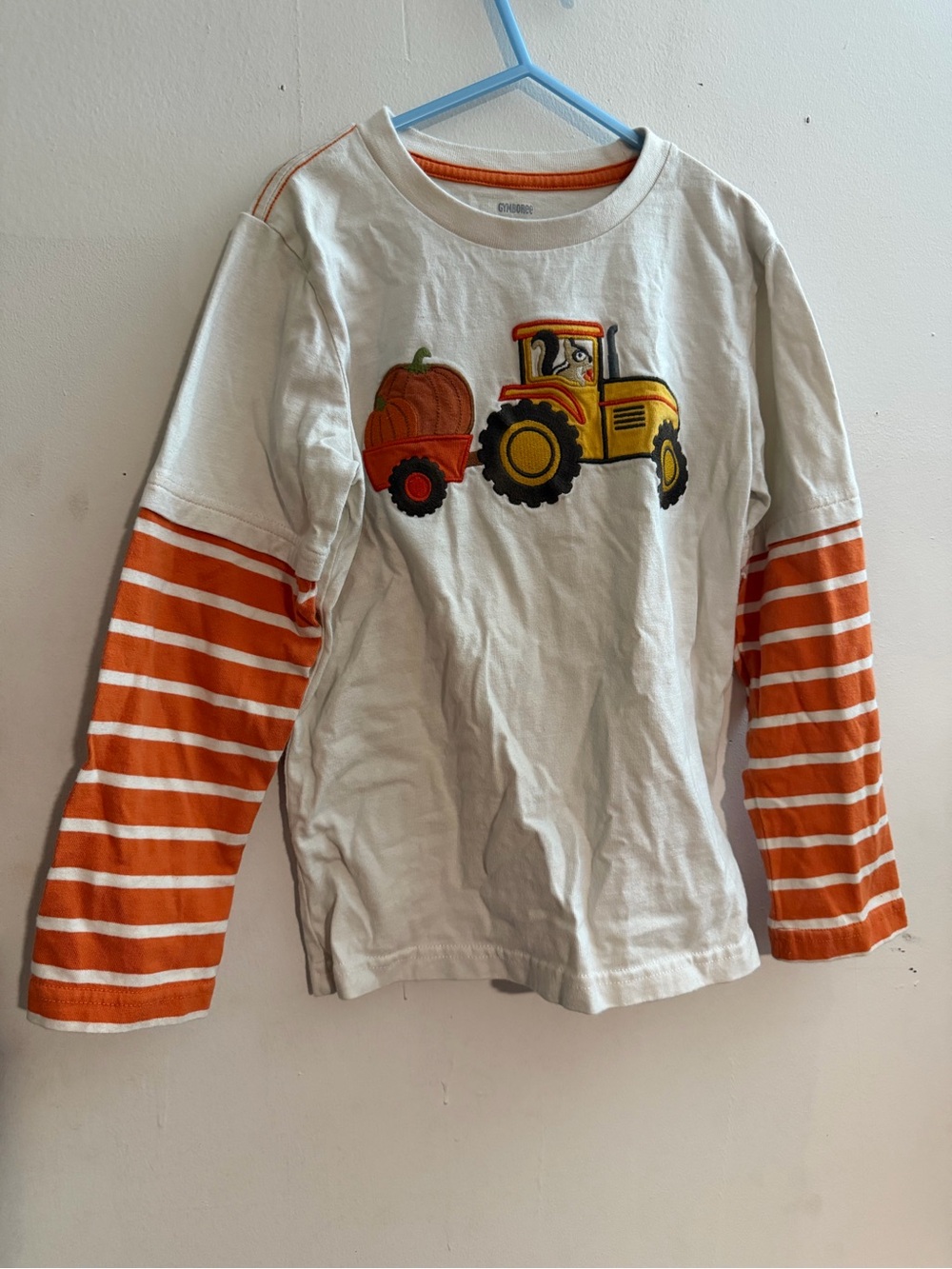 Gymboree Boys Lil’ Pumpkin Collection Embroidered Tractor L/S Shirt - Size 6 EUC